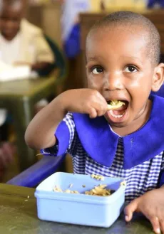 Small child eating